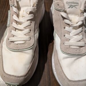 Reebok Tan and White Retro Athletic Sneakers